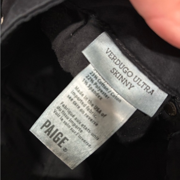Paige Verdugo Ultra Skinny Jeans Black Size 26 - Picture 5 of 8